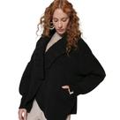 Capa Feminina Biamar Tricot Detalhe de Lapela Preto