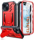 Capa FNTCASE para iPhone 15 (6,1") - Resistente com Grau Militar - Vermelha