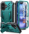 Capa FNTCASE para iPhone 16 (6,1") com Suporte Verde