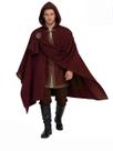 Capa Genérica, Veludo Borgonha, Renaissance, Cosplay com capuz