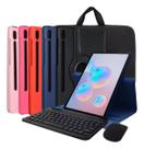 Capa Giratória Para Tablet Galaxy S7 Fe + Teclado Bluetooth Cor Azul