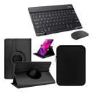 Capa Giratoria + Teclado + Bolsa Pasta P/ Tablet Tl Vaio 10 Preto