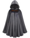 Capa GRAJTCIN, traje medieval de veludo com capuz, 51 cm, cinza