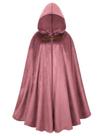 Capa GRANTCIN Renaissance Velvet com capuz 130 cm rosa