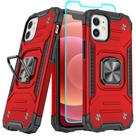 Capa HNHYGETE para iPhone 12 Pro vermelha Heavy Duty 360