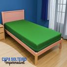 Capa Impermeavel Colchao Solteiro Hospitalar Com Ziper Verde Bandeira
