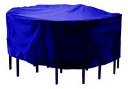 Capa Impermeável Compatível Mesa Redonda 180x90cm Azul