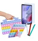 Capa infantil p/ Tablet Samsung A7 Lite + Película de Vidro + Caneta Touch