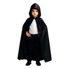 Capa Infantil Preta com Capuz Conforto e Estilo