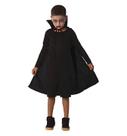 Capa Infantil Preta Longa de Halloween Unissex Com Gola e Cordinha