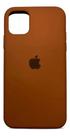 Capa iPhone 11 Silicone Aveludada Marrom Lisa