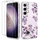 Capa KIOMY para Samsung Galaxy S23 de 6,1 polegadas roxa com flores brilhantes