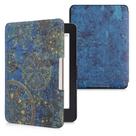 Capa Kwmobile para Kindle Paperwhite - Estampa Golden Mandalas (Amarelo/Azul Escuro)