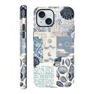Capa lioscre para iPhone 15 de 6,1 polegadas com colagem azul praia à prova de choque Capa lioscre para iPhone 15 de 6,1 polegadas com colagem azul praia à prova de choque