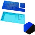Capa Lona Térmica Piscina Atalaia Splash Igui 7 X 3,3m 500 Micras Preta E Azul Aquecimento 8ºC