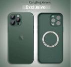 Capa Luxo Glass Case Compatível com iPhone14 Com Magsafe Vidro Temperado