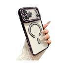 Capa Magnética Transparente Com Glitter E Strass Para iPhone 17 pro Max