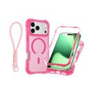 Capa Magnética Transparente Para iPhone 17 pro Max 16 15 14 13 12 plus Com Alça De Pulso E Bumper
