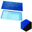Capa Manta Térmica Para Piscina Tortuga Splash Igui 7 X 3,3m 300 Micras Preta e Azul Proteção Uv