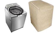 CAPA MÁQUINA LAVAR LAVADORA BRASTEMP BWN15AK - 15kg BEGE