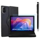 Capa material sintético Giratória para Tablet Redmi Pad 2 + Película de Vidro + Caneta Touch Pencil Capa material sintético Giratória para Tablet Redmi Pad 2 + Película de Vidro + Caneta Touch Pencil