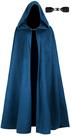 Capa medieval UQJE Halloween Renaissance com capuz azul