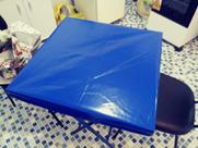Capa mesa bar Artesanal azul quadrada 60cm x 60cm kit com 5 un