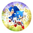 Capa Mini Para Painel Redondo 50x50 Tema Amy e Sonic Game Festa Veste Fácil Infantil