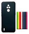 Capa Moto E7 Silicone Aveludada Preto Lisa