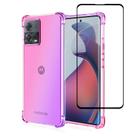 Capa Motorola Moto Edge 40 Neo transparente com vidro temperado