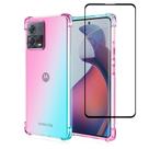 Capa Motorola Moto Edge 40 Neo transparente com vidro temperado