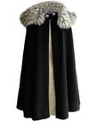 Capa MSorient Viking Fur Shoulder Castanha Medieval XL Preta