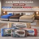 Capa p/ Colcão Zíper Box Solteiro Casal Queen King - Capa Protetora Colchão TAMANHO:KING 2,00X2,00X0,50CORES:PRETO