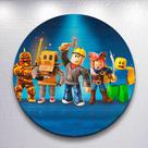 Capa p/ Painel Redondo Game Blox Capa Sublimada de Festa Tamanho Grande ou Mini Decoração