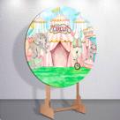 Capa painel decoração festa infantil Circo Colorido Palhacinho grande e mini redondo encantado Capa painel decoração festa infantil Circo Colorido Palhacinho grande e mini redondo encantado