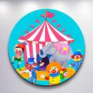 Capa painel decoração festa infantil Circo Colorido Palhacinho grande e mini redondo encantado Capa painel decoração festa infantil Circo Colorido Palhacinho grande e mini redondo encantado