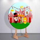 Capa painel decoração festa infantil Circo Colorido Palhacinho grande e mini redondo encantado