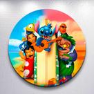 Capa Painel Festa Lil0 Alien Azul Estampa Redondo Mini Grande Tamanhos Diversos Decoração Evento