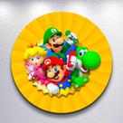 Capa Painel Redondo Festa Game Mario Jogo Estampa Infantil Mini e Grande Decoração Divertida