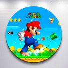 Capa Painel Redondo Festa Game Mario Jogo Estampa Infantil Mini e Grande Decoração Divertida