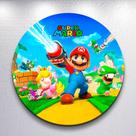Capa Painel Redondo Festa Game Mario Jogo Estampa Infantil Mini e Grande Decoração Divertida