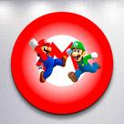 Capa Painel Redondo Festa Game Mario Jogo Estampa Infantil Mini e Grande Decoração Divertida