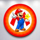 Capa Painel Redondo Festa Game Mario Jogo Estampa Infantil Mini e Grande Decoração Divertida