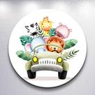 Capa Painel Redondo Festa Safari Animais Estampa Infantil Mini e Grande Decoração Divertida