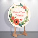 Capa painel redondo tamanhos grande e mini para festa Bodas de Coral 35 Anos decoração Feminina