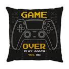 Capa para Almofada 45x45cm Sarja Infantil Game Over Preto Dud Almofadas Capa para Almofada 45x45cm Sarja Infantil Game Over Preto Dud Almofadas