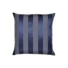 Capa Para Almofada Em Tecido Jacquard Azul Marinho E Cru Listrado