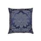Capa Para Almofada Em Tecido Jacquard Azul Marinho E Cru Medalhão