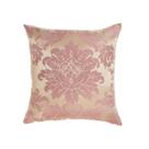 Capa Para Almofada Em Tecido Jacquard Rosa Envelhecido E Dourado Medalhão