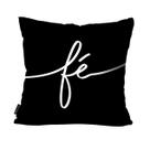 Capa Para Almofada Fé Preto 45x45 Capa Para Almofada Fé Preto 45x45
